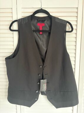 Alfani Black Pinstripe Men's Dress Vest